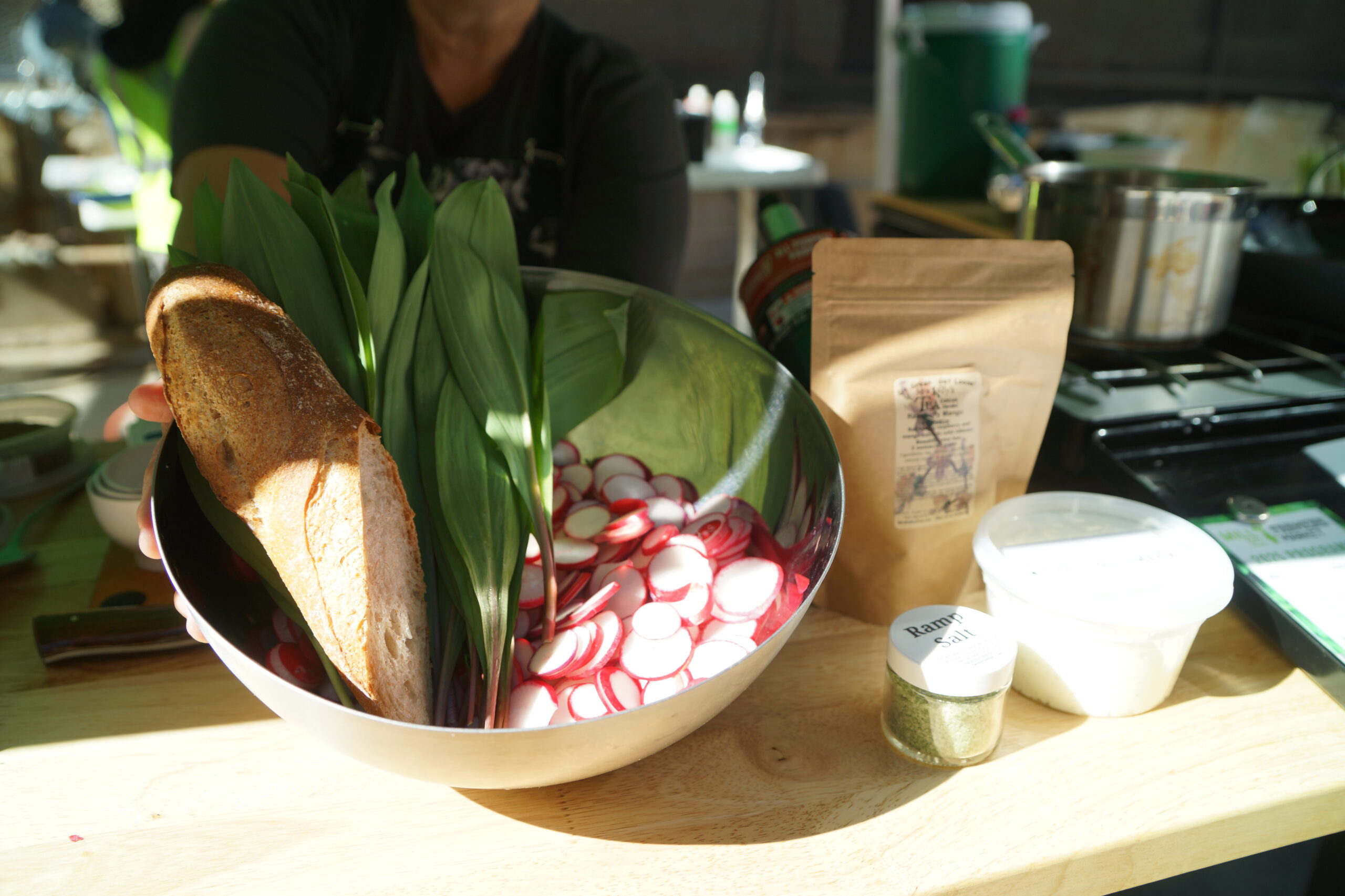 Hibiscus Radish Toast with Spring Greens - Mill City Farmers Market