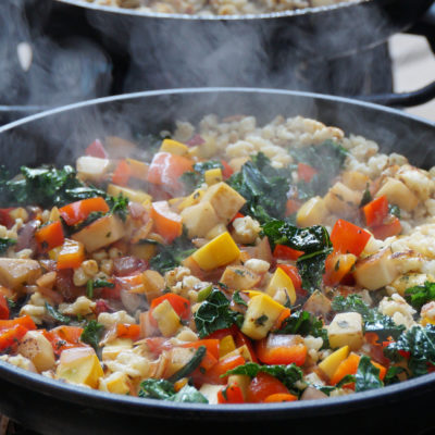 Fried Spätzle with veggies