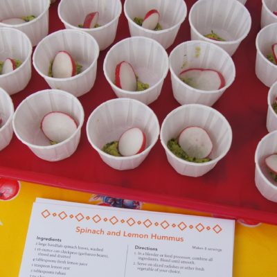 Spinach and Lemon Hummus Samples