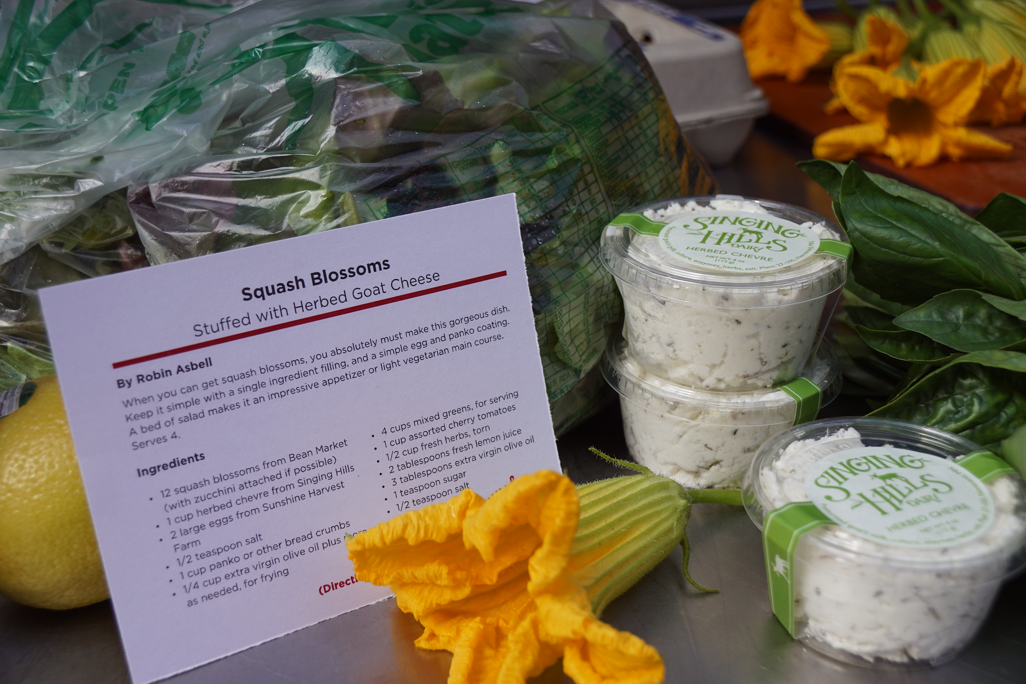 Squash Blossoms Stuffed with Herbed Goat Cheese - Mill City Farmers Market
