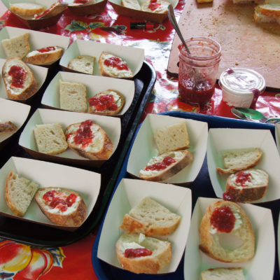 Hot and Tangy Strawberry Jam on bread