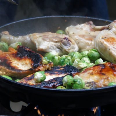 Cider-braised chicken